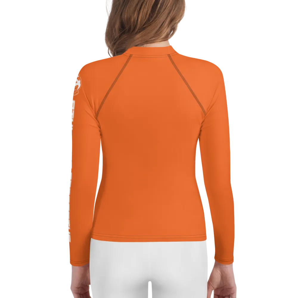 Athletic Apparatus Orange White logo Youth Rash Guard