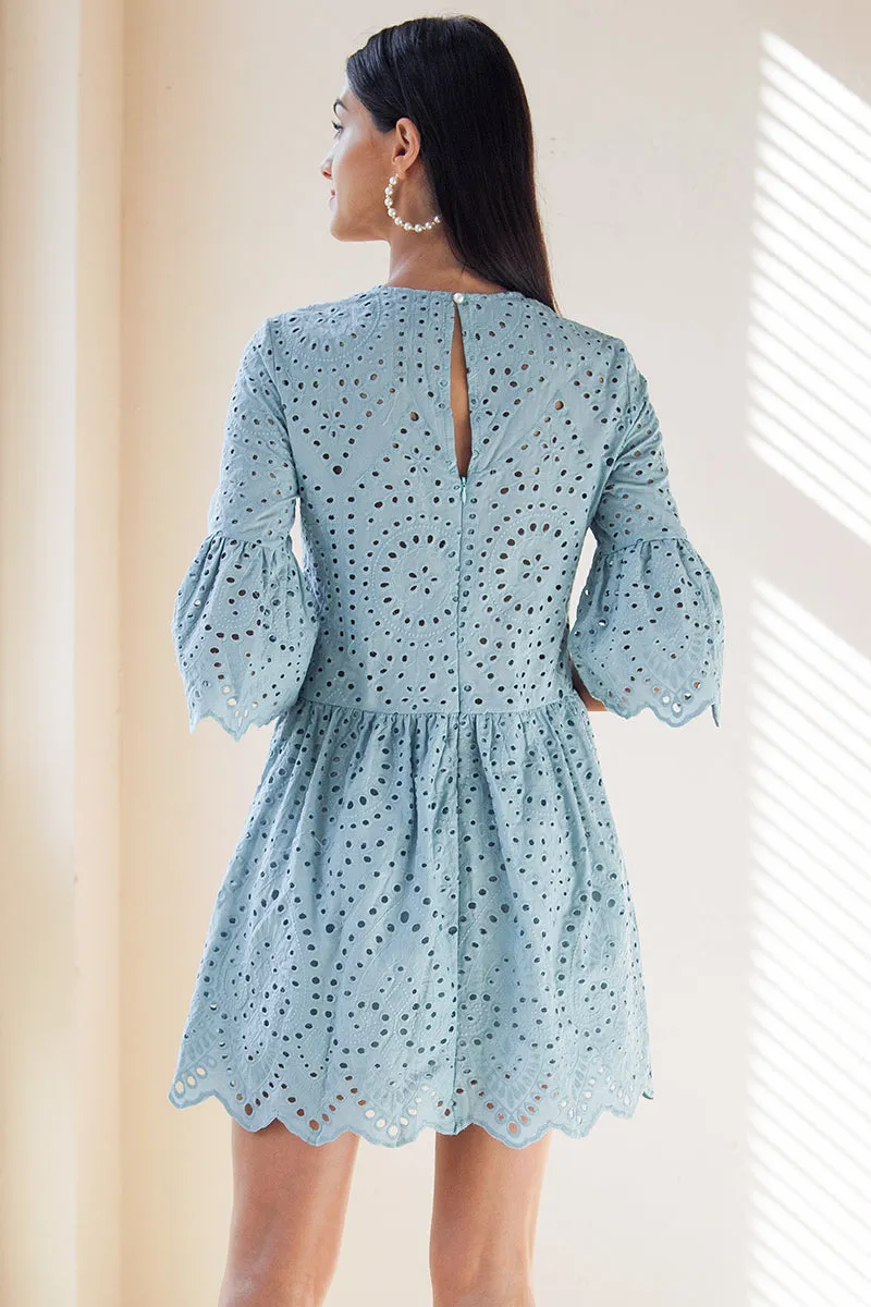 Baby Blue Eyelet Dress