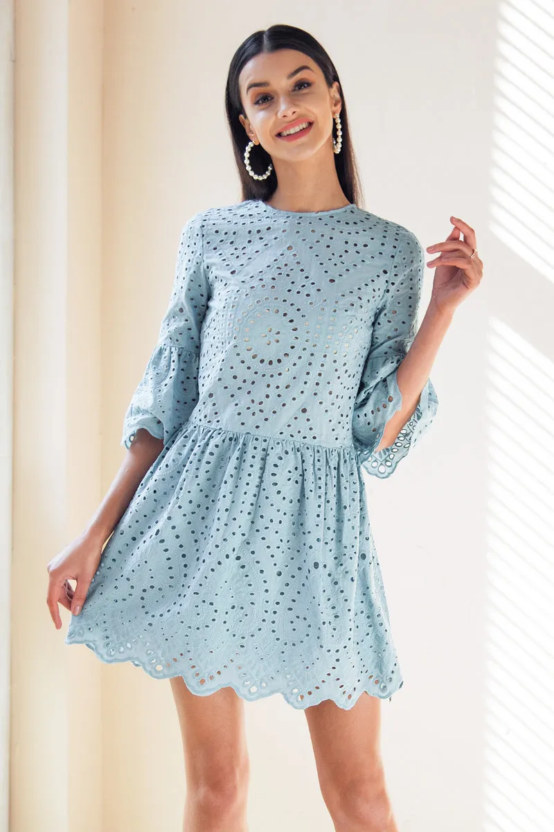 Baby Blue Eyelet Dress