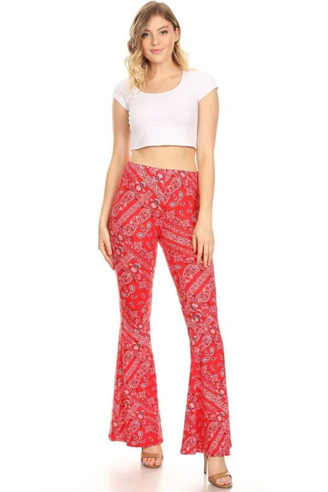 Bandana Printed Flared Leggings