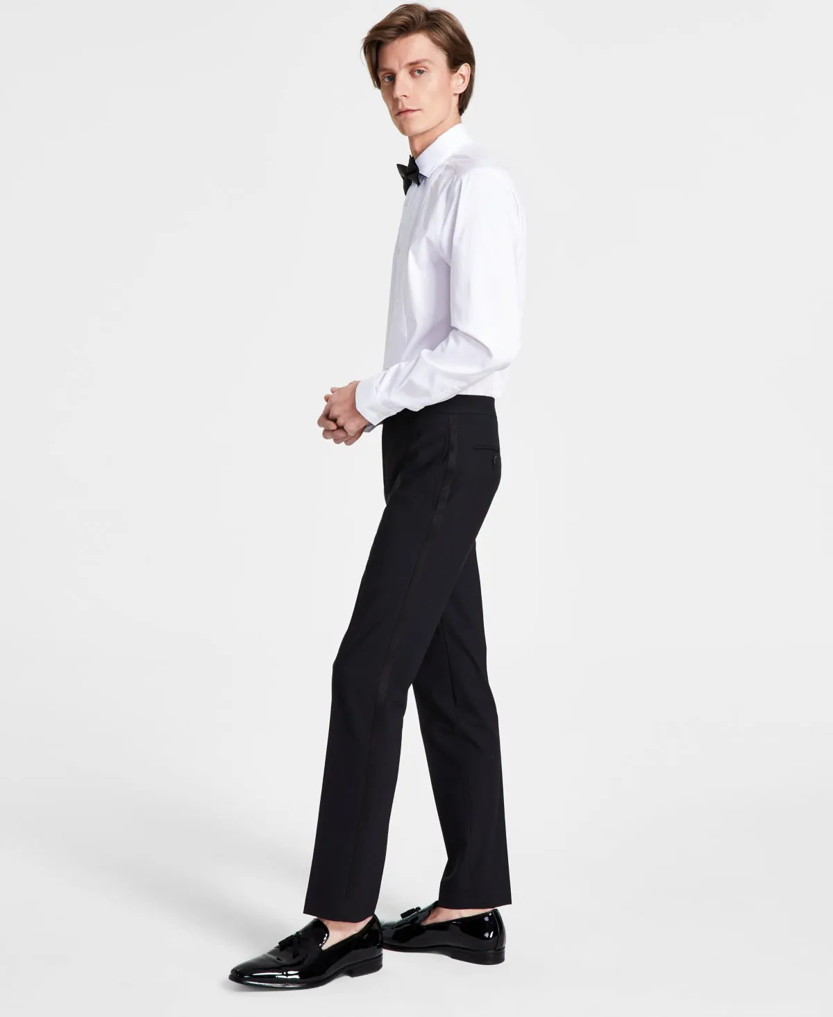 Bar Iii Mens Slim fit Dress Pants 36 / 30 Black Solid