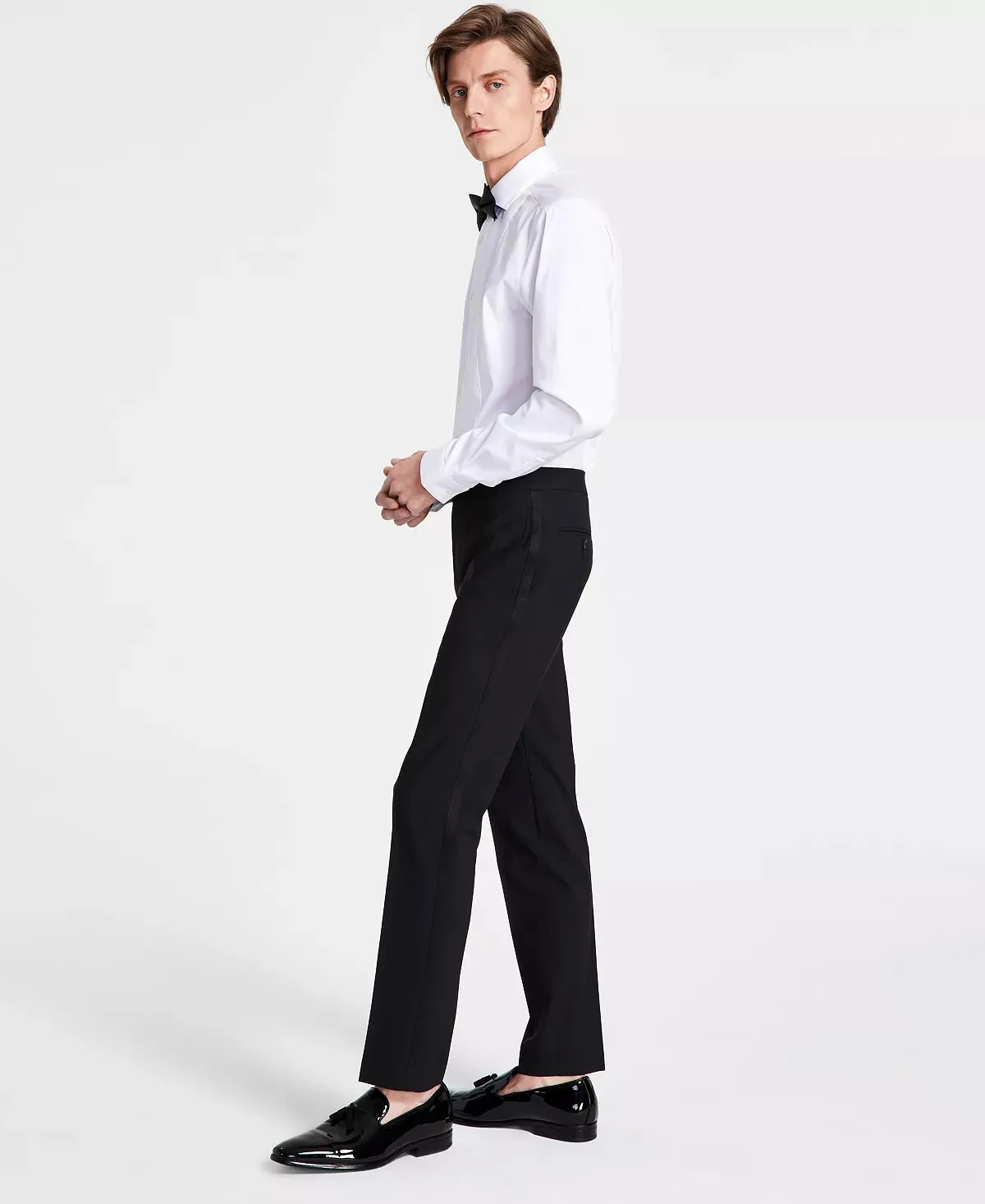 Bar Iii Mens Slim fit Dress Pants 36 / 30 Black Solid