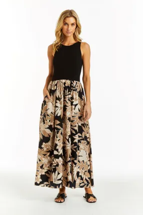 Black Multi Sleeveless Cody Maxi Dress