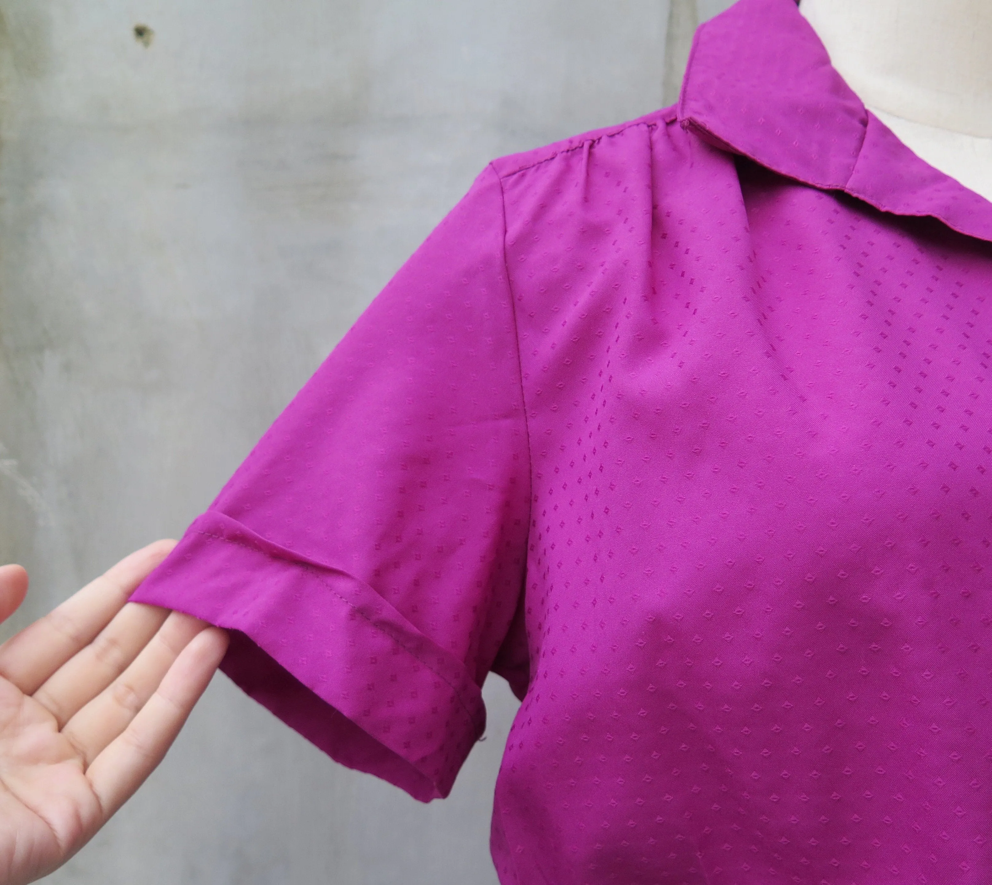 Blueberry Pie | Vintage 1960s 1970s Mauve purple Diamond print and Checkered gingham Dress