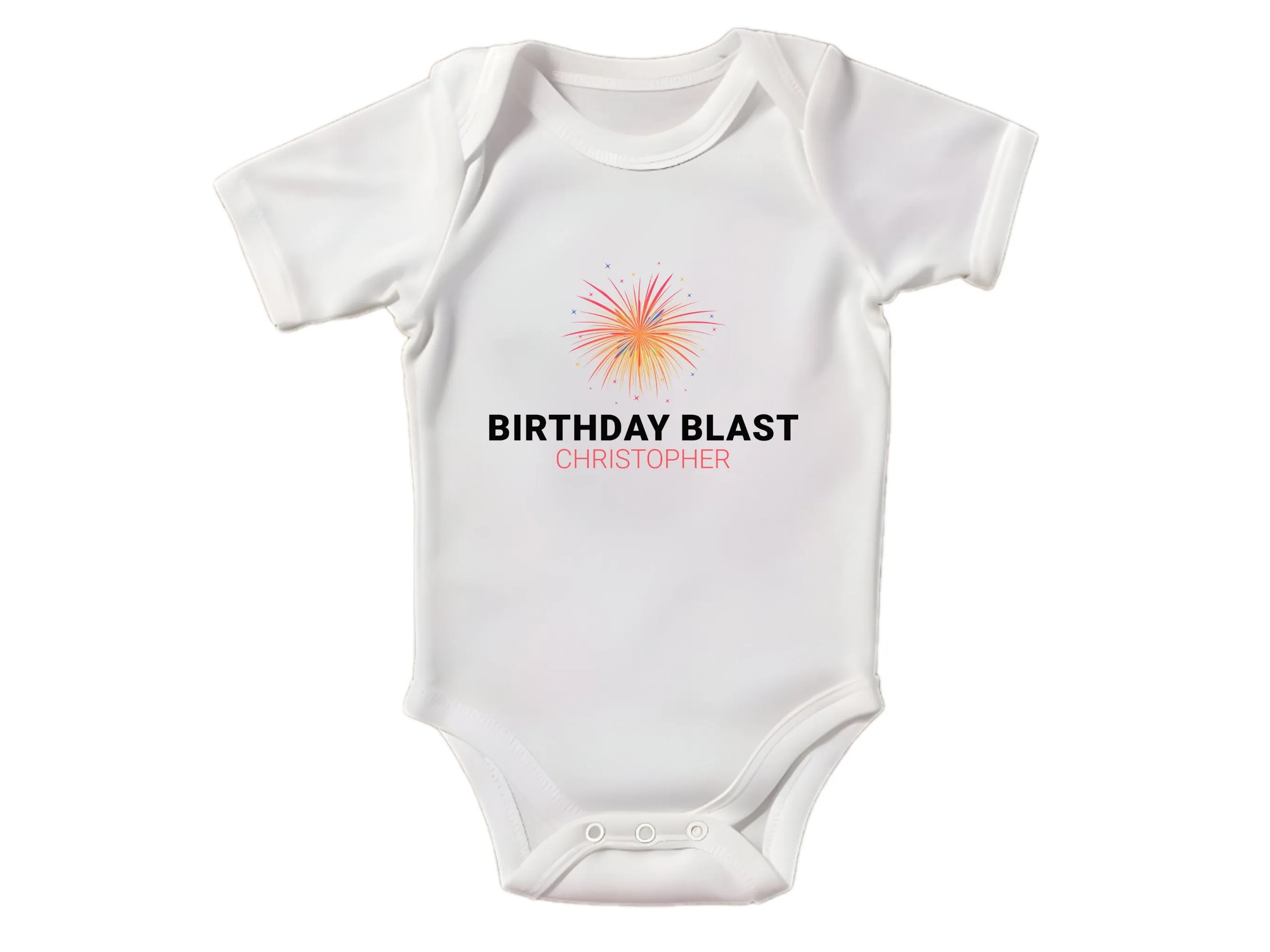 Boys Custom Name Long Sleeve Christmas Blast Bodysuit Gift