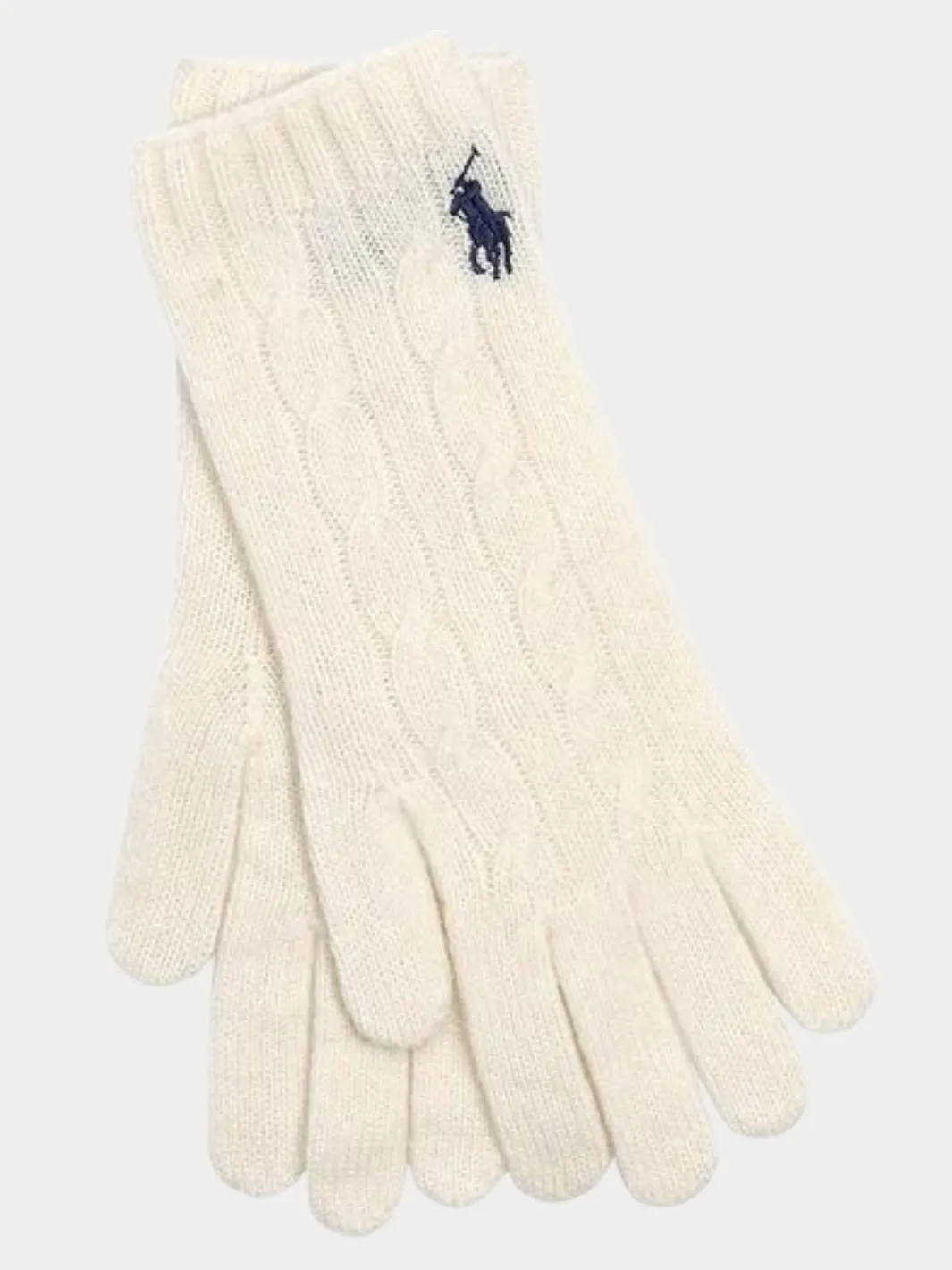 CABLE-KNIT GLOVES Kremfarget