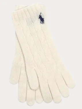 CABLE-KNIT GLOVES Kremfarget