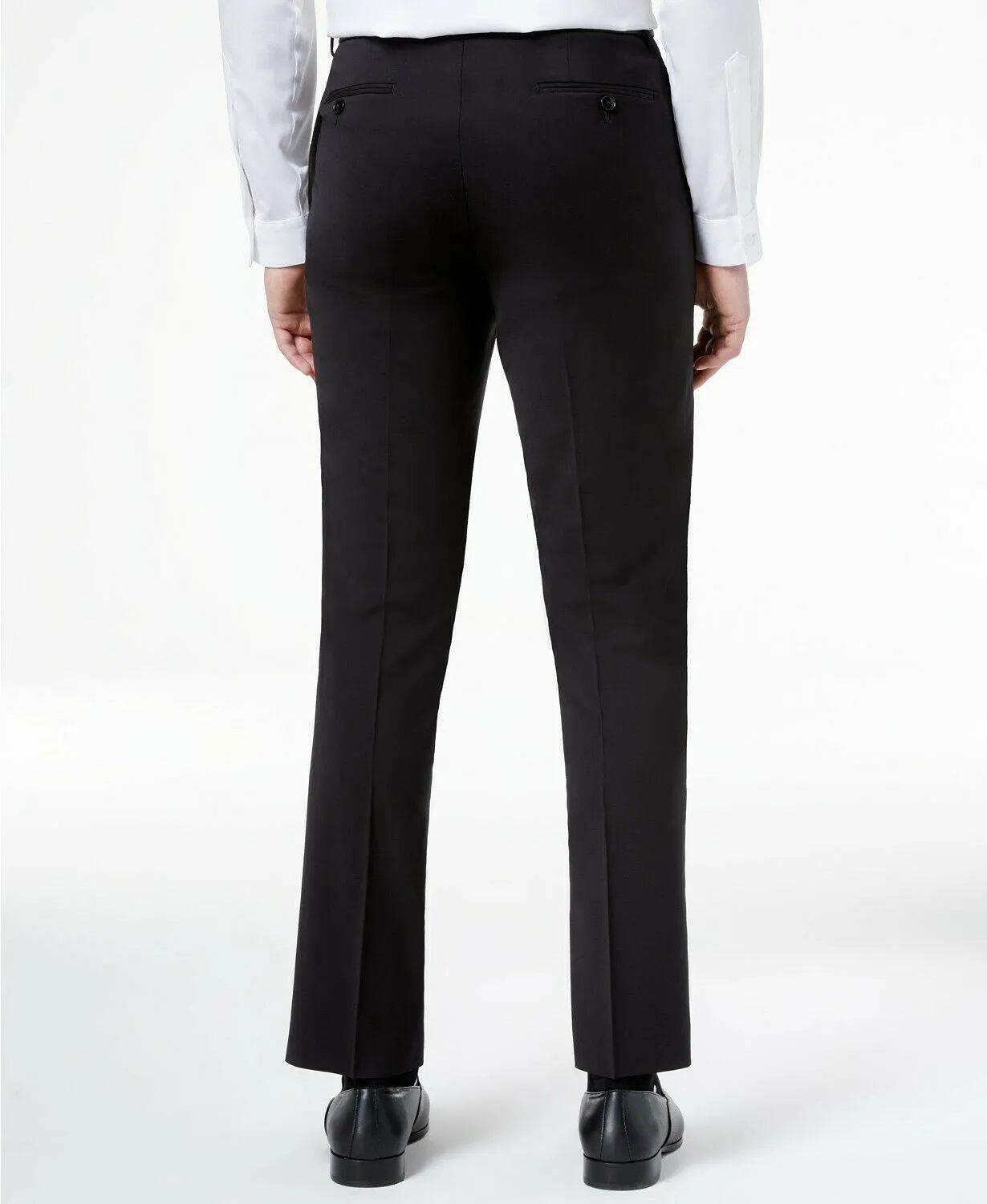 Calvin Klein Mens Slim fit Dress Pants Pants 30 / 32 Black Solid Stretch