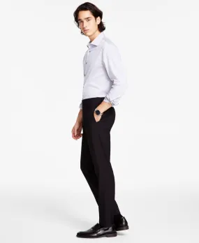 Calvin Klein Mens Slim Fit Glen Plaid Suit Dress Pants Wine Red 33 x 32