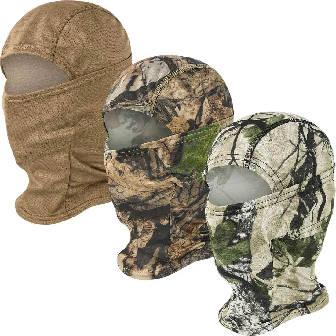 Camo Balaclava Full Face Cover 3 Pack Balaclava Face Mask UV Protection for Men Women