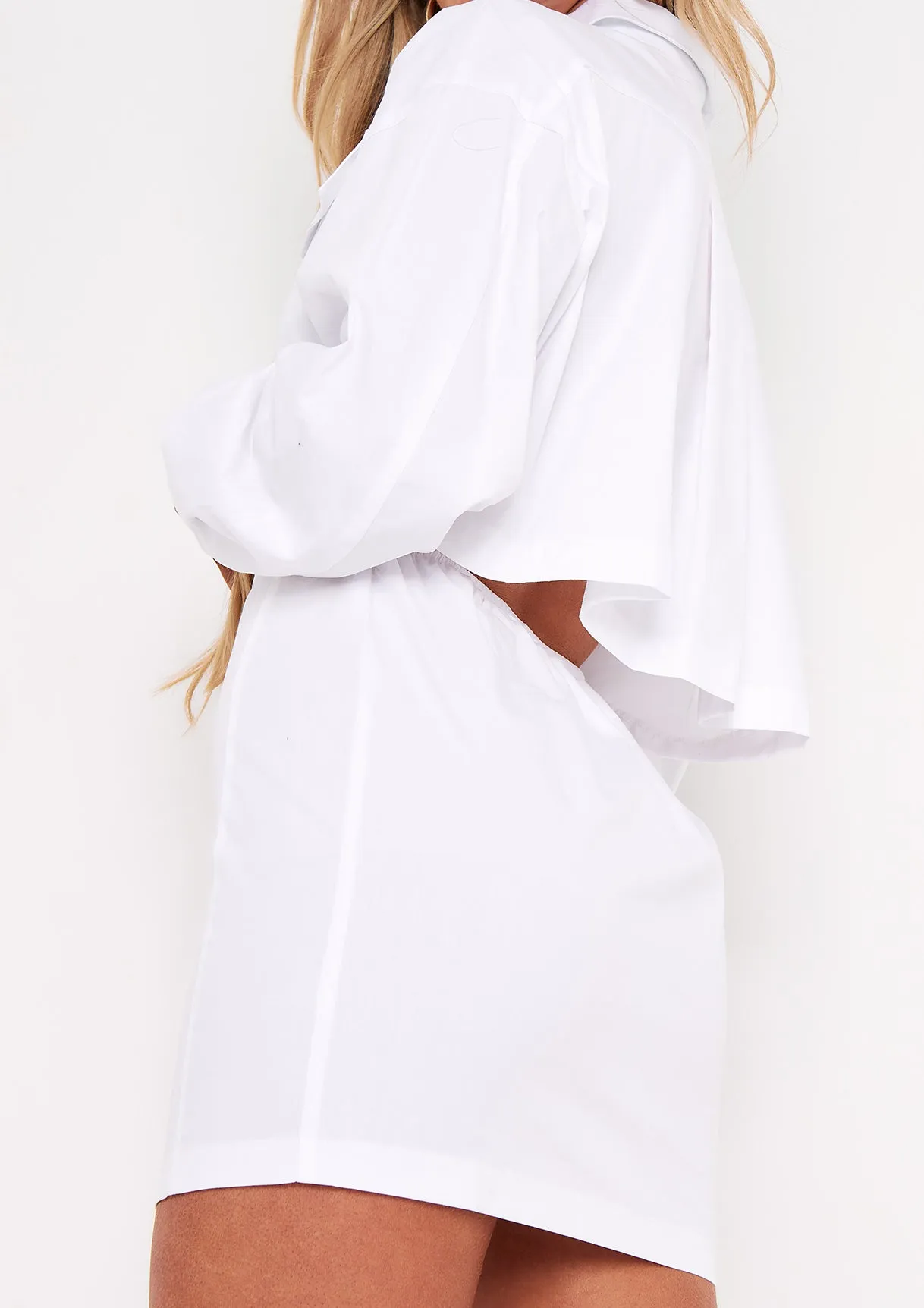 Cecilia White Pocket Front Back Detail Shirt Dress