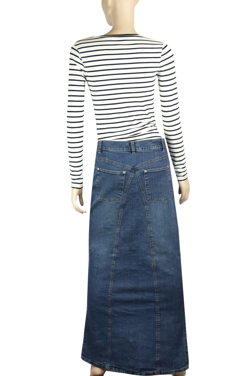 Clove Jeans Womens Ankle Length Maxi Skirts Denim Plus Size Pencil Skirt 12-24
