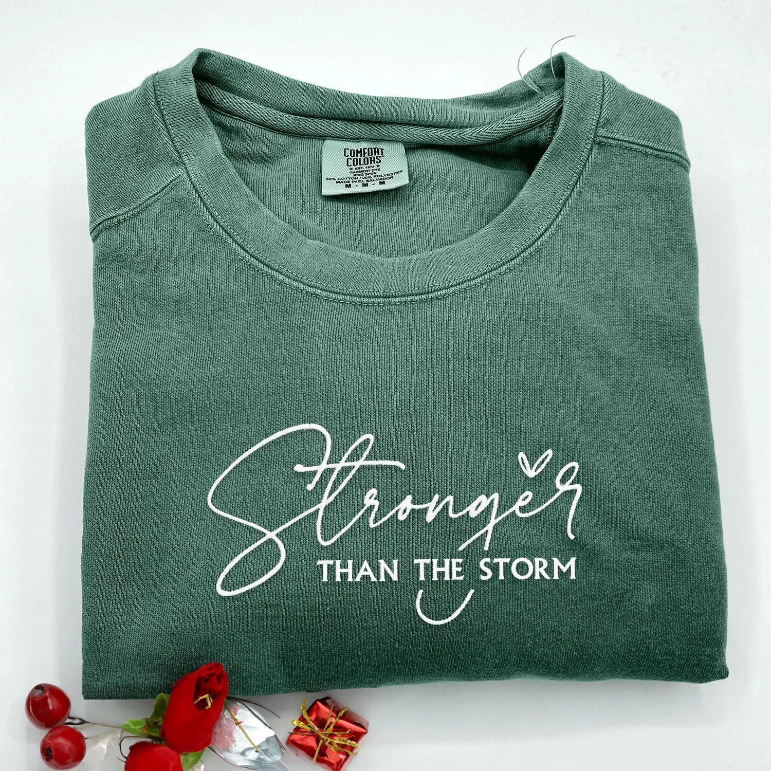 Comfort Color® Embroidered Stronger Than The Storm Shirt