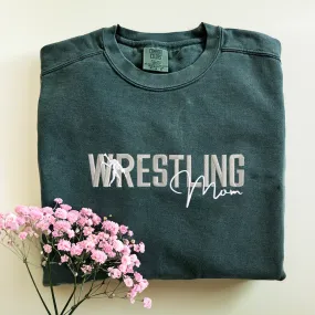 Comfort Color® Embroidered Wrestling Mom Shirt