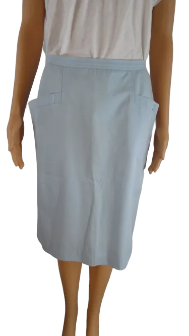 Courreges Light Blue Pencil Skirt Size 8 (SKU 000266-4)