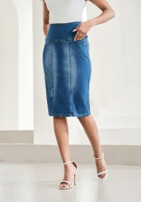Denim Pencil Skirt (Alamo Wash)