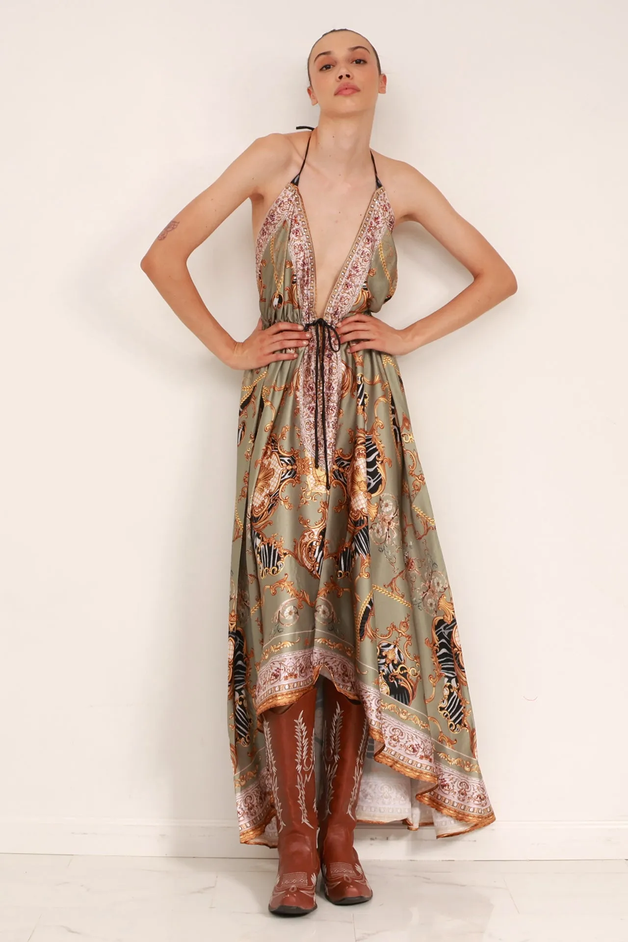 Designer Long Sleeveless Dress