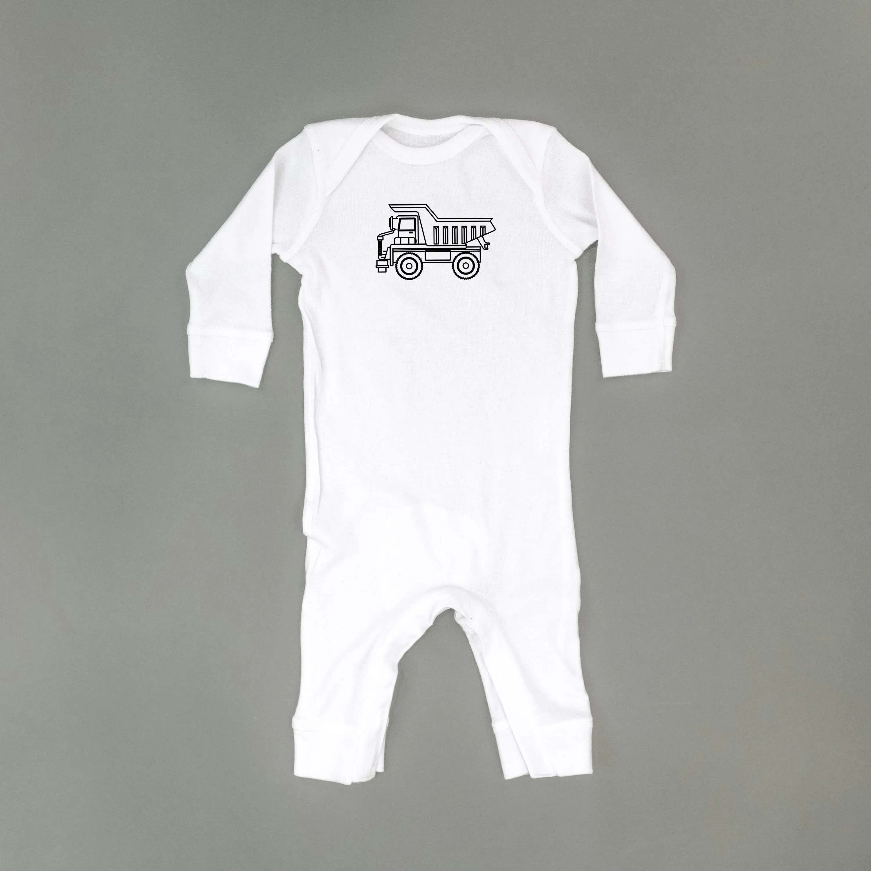 DUMP TRUCK - Minimalist Design - One Piece Baby Sleeper