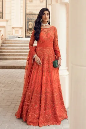 Elegant Pakistani Maxi In Bright Orange Color 2021 #PF149
