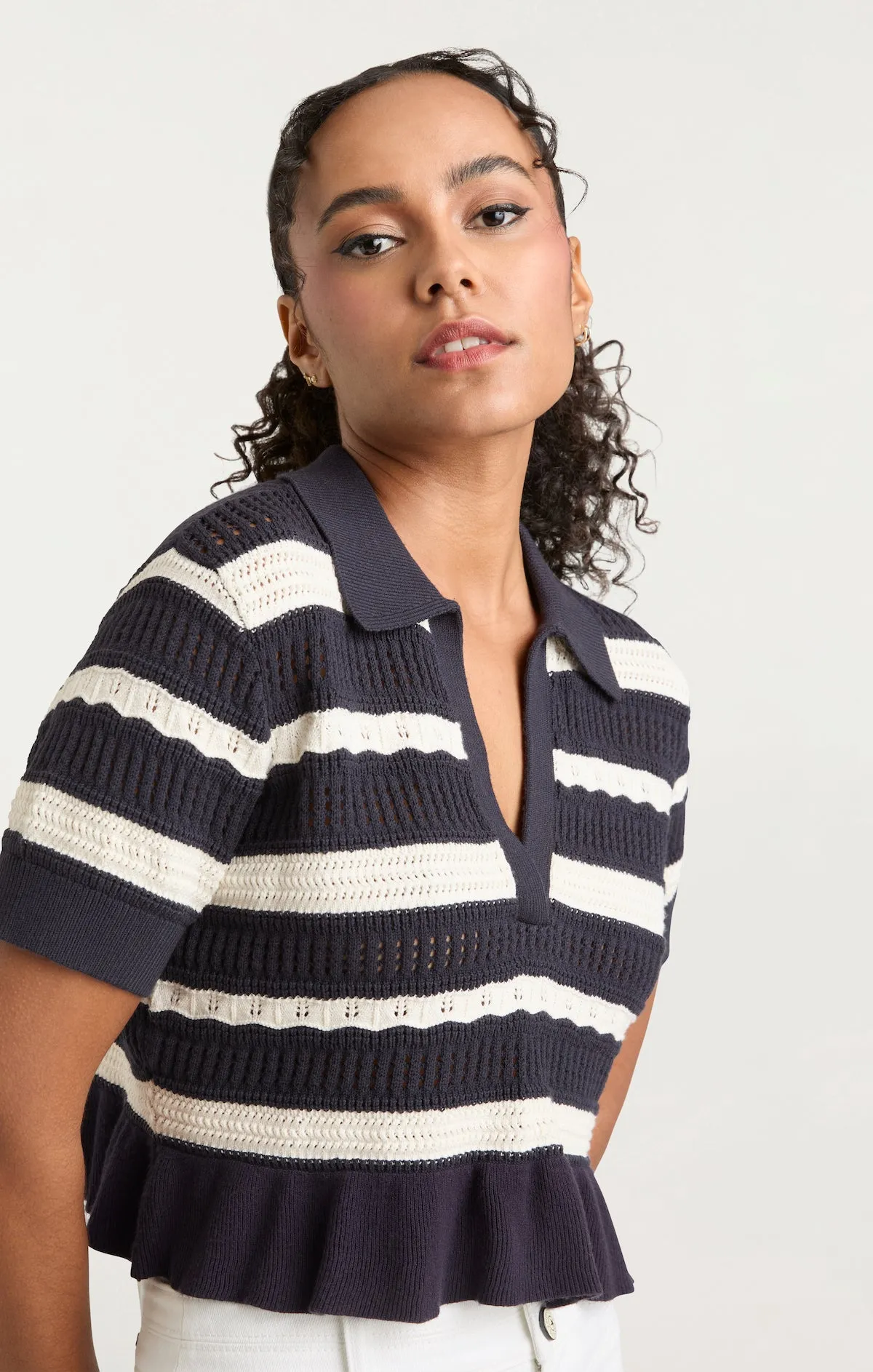 Elvire Knit Polo Pullover