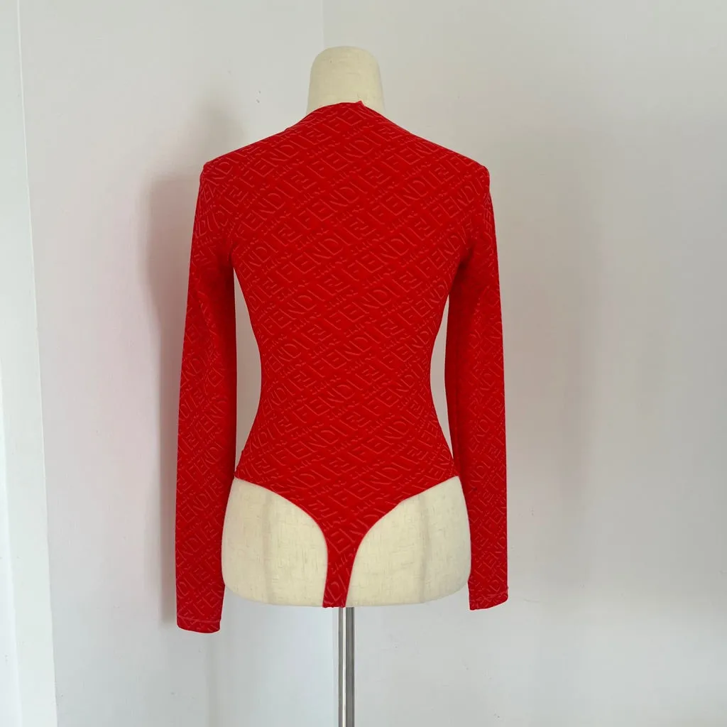 Fendi x SKIMS Mock Neck Long Sleeve Bodysuit
