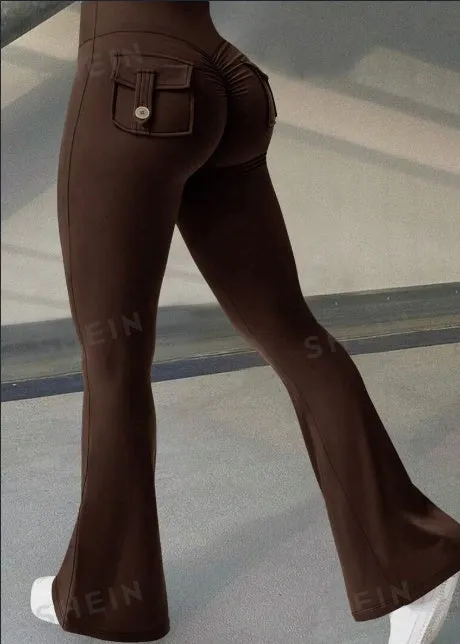 Fitness Flared Pants With Pockets