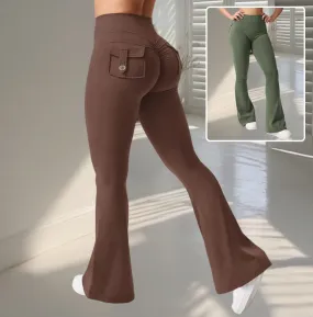 Fitness Flared Pants With Pockets