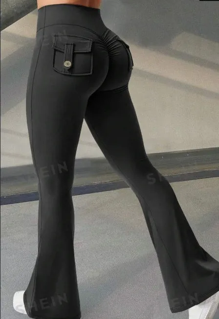 Fitness Flared Pants With Pockets