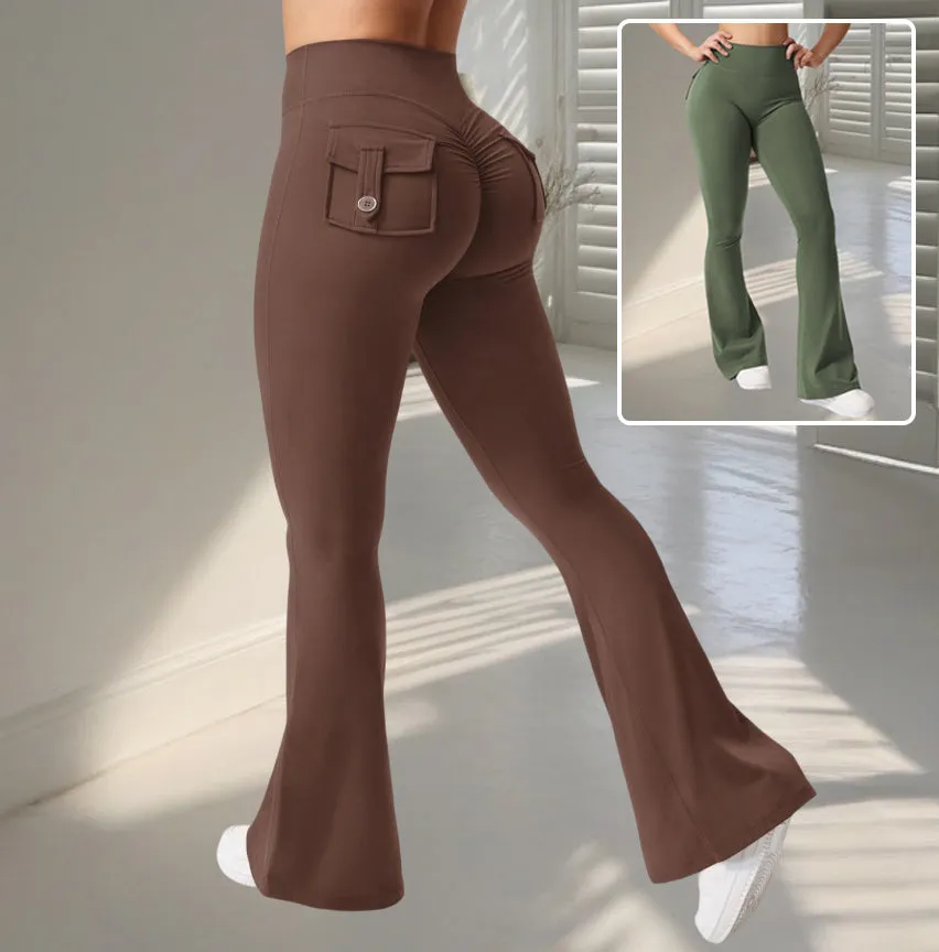 Fitness Flared Pants With Pockets