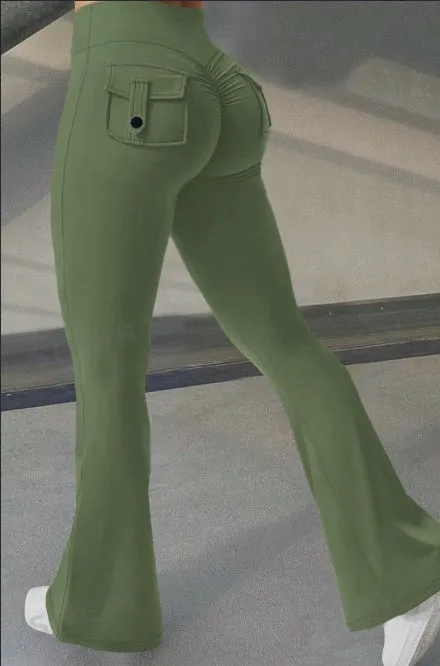 Fitness Flared Pants With Pockets