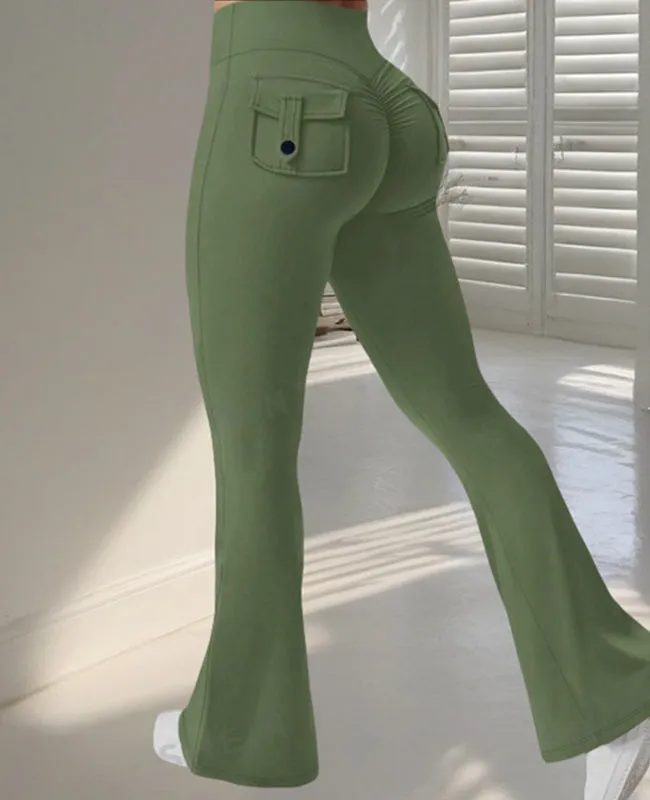 Fitness Flared Pants With Pockets