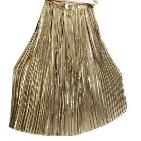 Gold Pleated Maxi Skirt