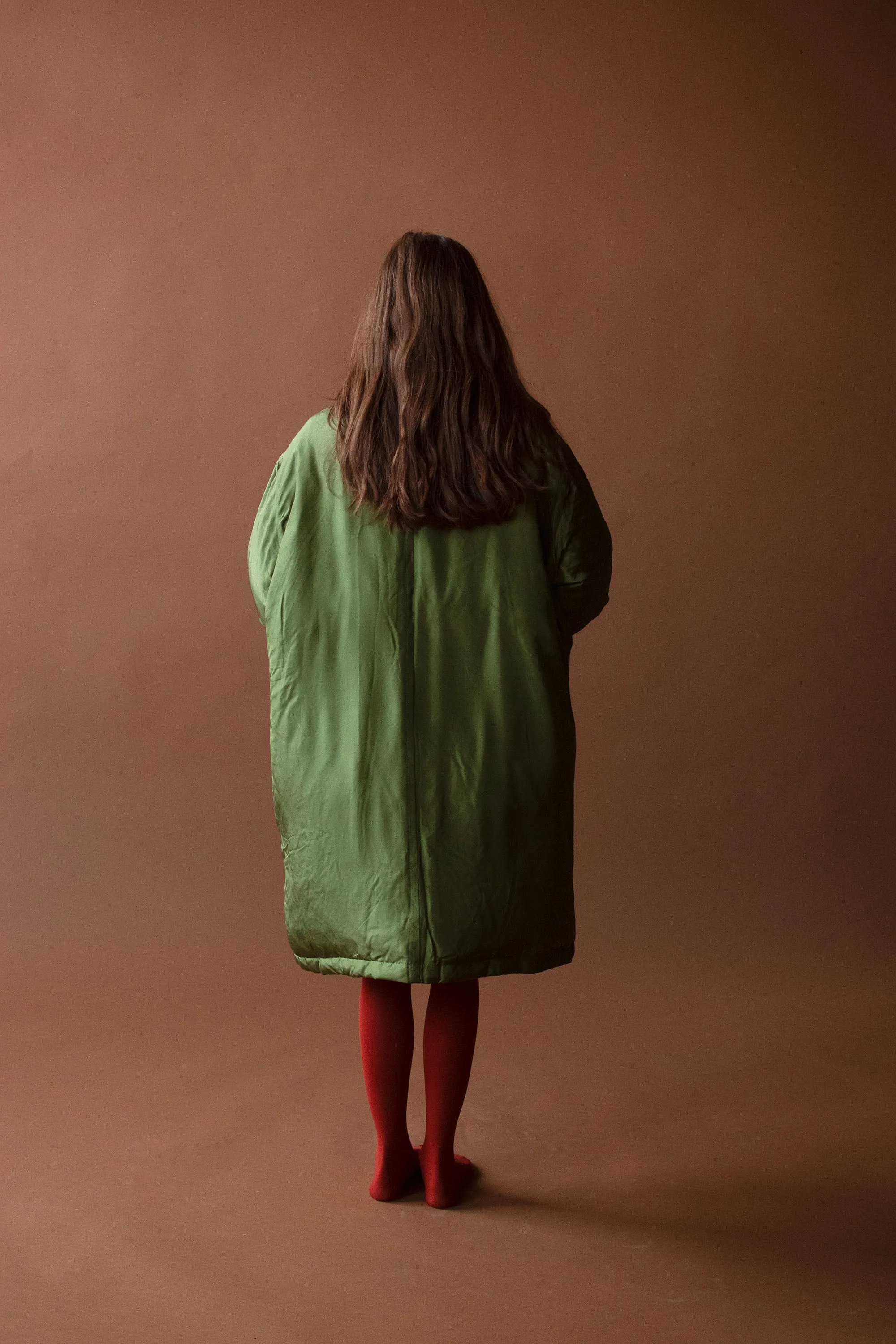 Green Silk Puffer | Donna Karan 1996