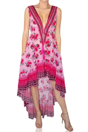 High Low Long Dress Pink Colour