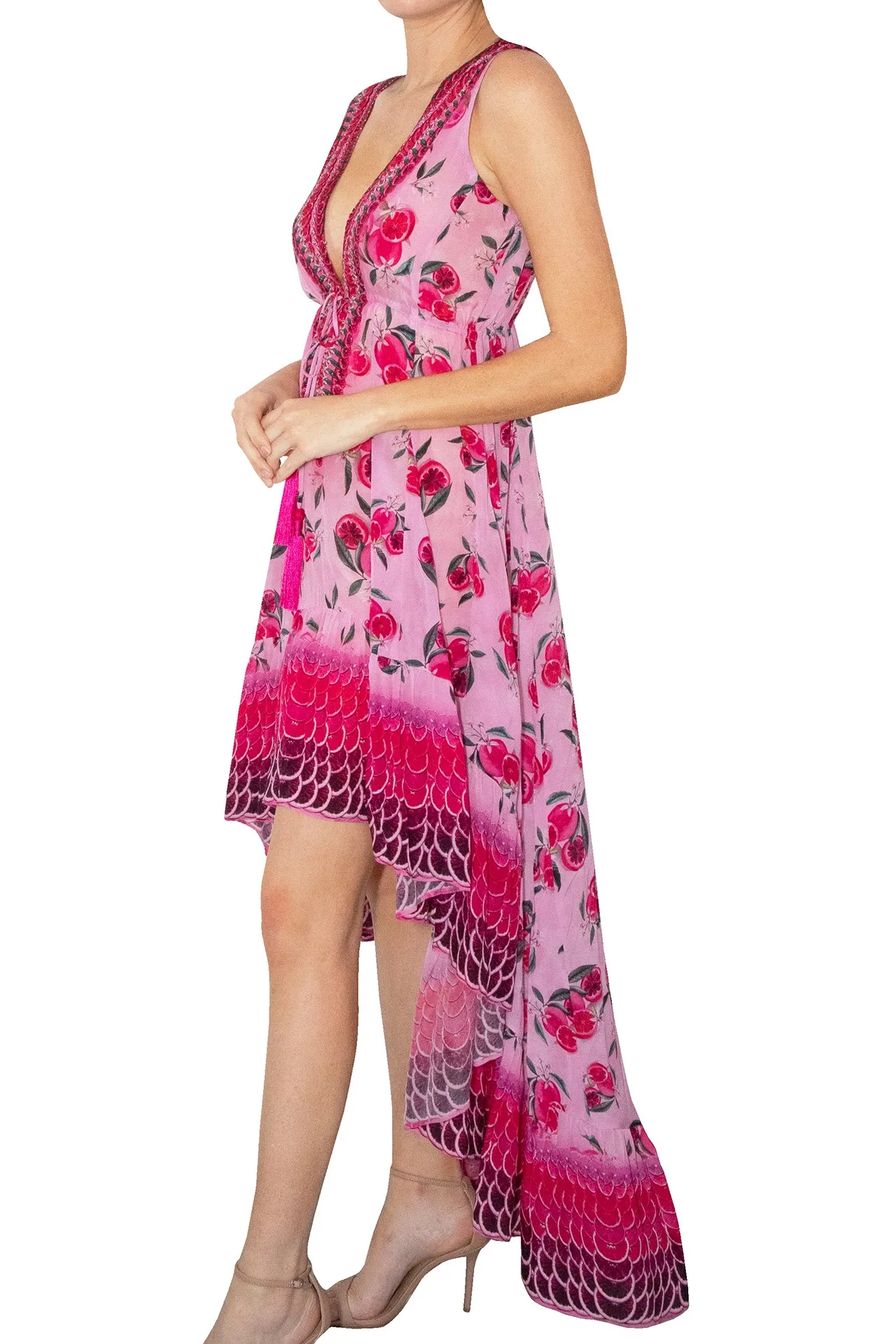 High Low Long Dress Pink Colour