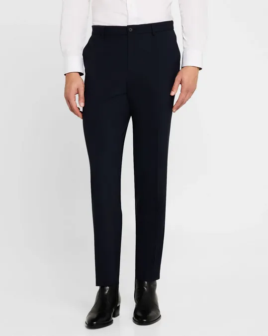 Hugo Boss Mens Slim fit Genius Wool Dress Pants Blue 32 / 32