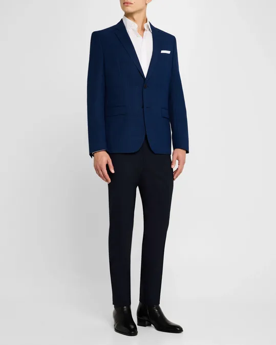 Hugo Boss Mens Slim fit Genius Wool Dress Pants Blue 32 / 32