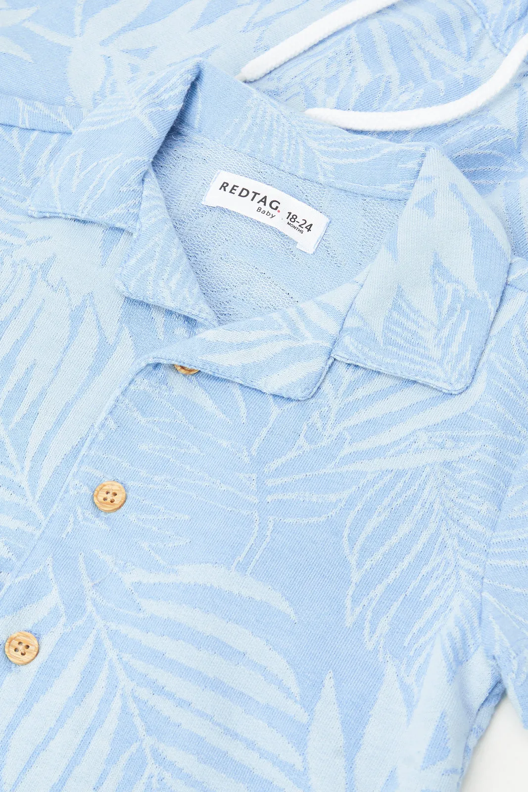 Infant Boys Blue Printed Shirt And Short Set (2 Piece)