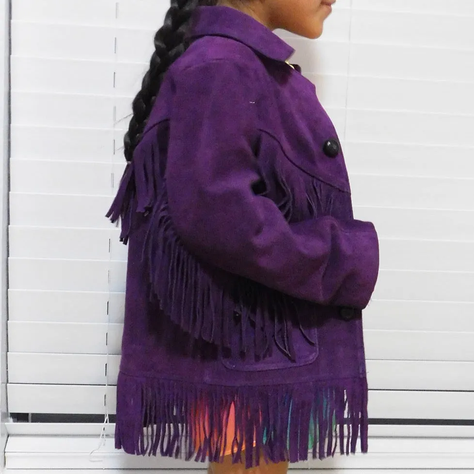 Jacket Purple Fringe Suede