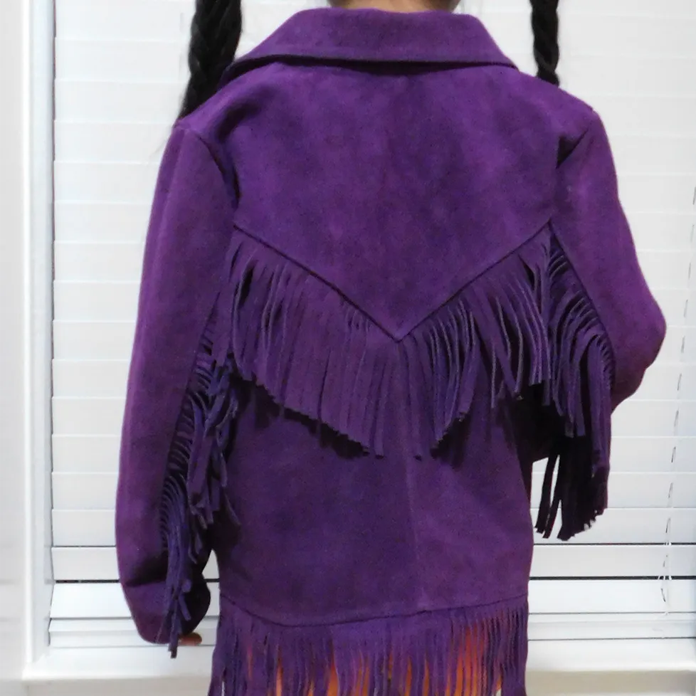 Jacket Purple Fringe Suede