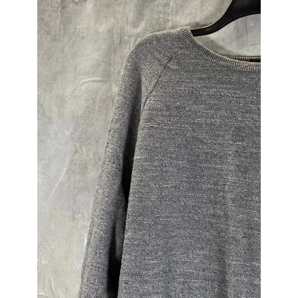 J.CREW Men's Heathered Dark Grey Crewneck Slim Long Sleeve Pullover Sweater SZXL