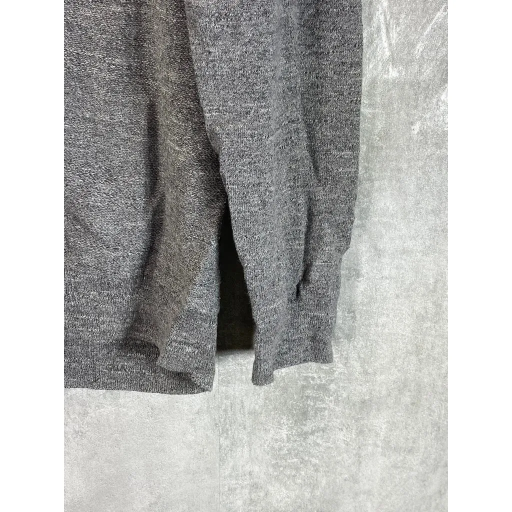 J.CREW Men's Heathered Dark Grey Crewneck Slim Long Sleeve Pullover Sweater SZXL