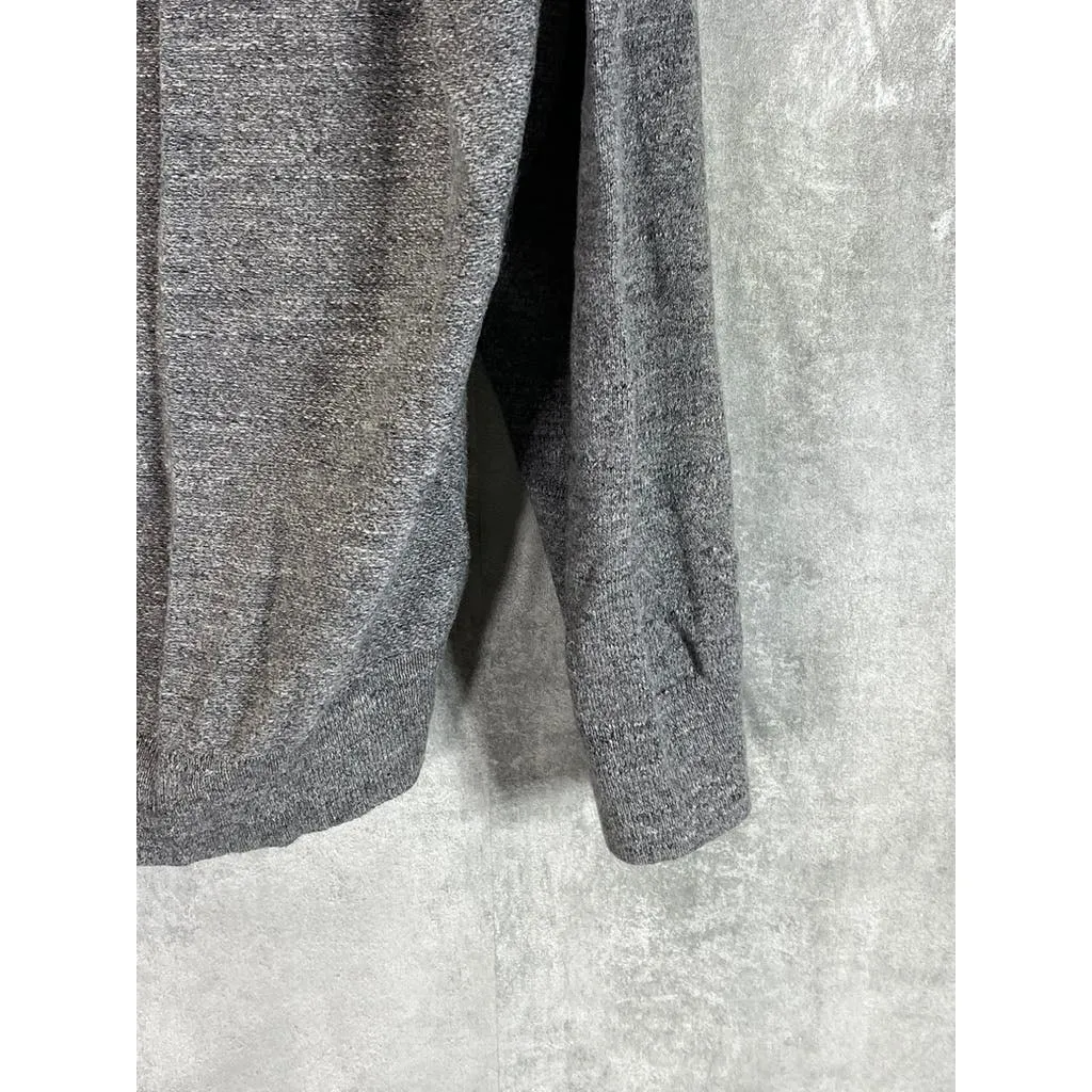 J.CREW Men's Heathered Dark Grey Crewneck Slim Long Sleeve Pullover Sweater SZXL