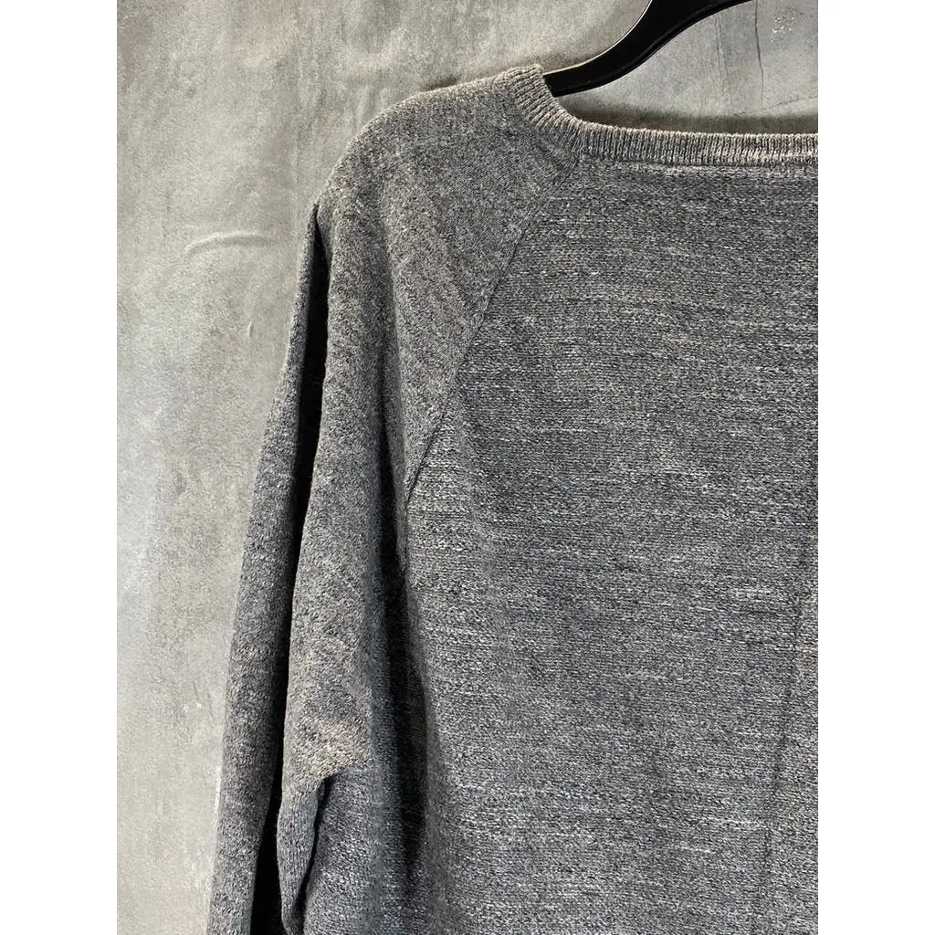 J.CREW Men's Heathered Dark Grey Crewneck Slim Long Sleeve Pullover Sweater SZXL