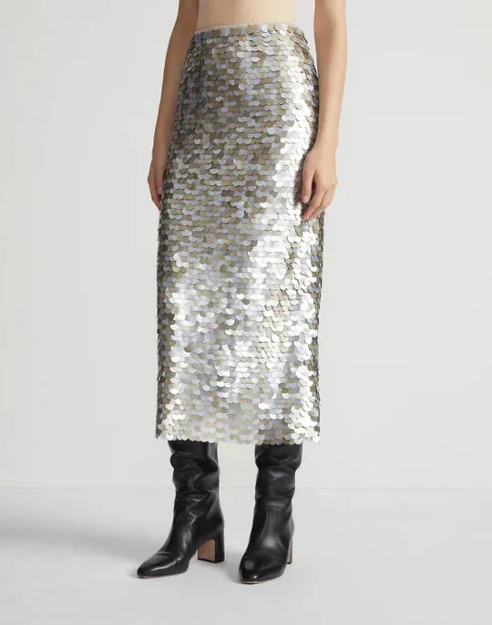 LAFAYETTE 148 Hand Placed Paillette Pencil Skirt