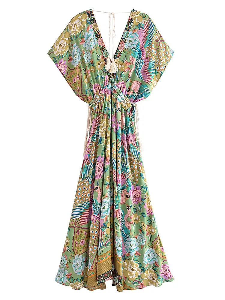 Lamona Bohemian Floral Prints Maxi Dress -  4 Colors