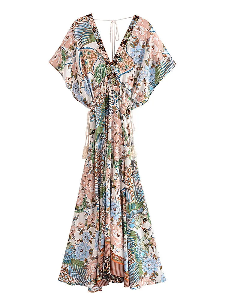 Lamona Bohemian Floral Prints Maxi Dress -  4 Colors