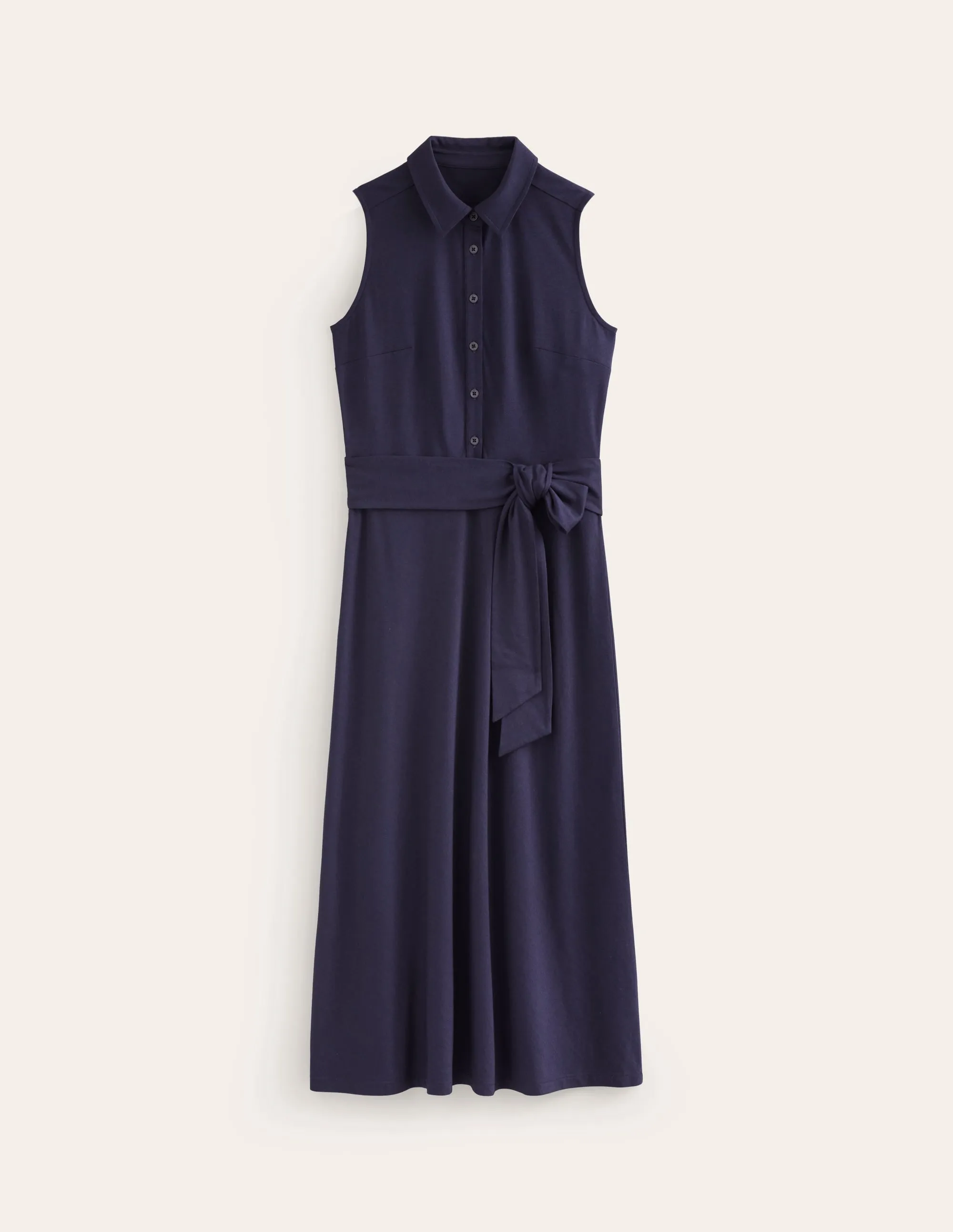 Laura Sleeveless Shirt Dress-Indigo