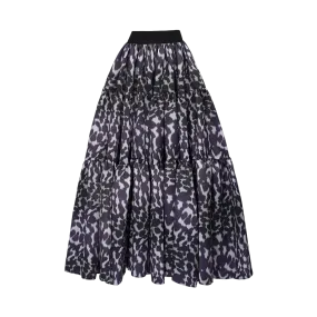 Leopard Print Tiered Skirt