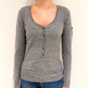 Light Grey Cashmere V-Neck Jumper Extra Small